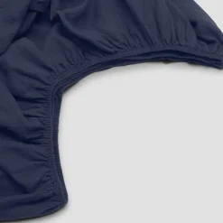 Linen Bedding|Fitted Sheets>Piglet in Bed 100% Linen Fitted Sheet Atlantic