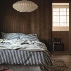 Striped Bedding|Linen Bedding>Piglet in Bed Linen Blend Duvet Cover Atlantic Pembroke Stripe