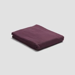 Linen Bedding|Flat Sheets>Piglet in Bed Berry 100% Linen Flat Sheet