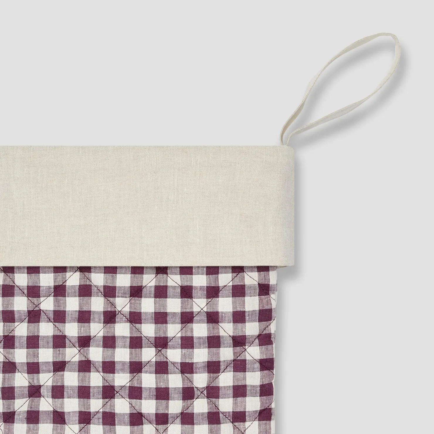 Christmas Decorations|Christmas Decorations>Piglet in Bed Christmas Stocking Berry Gingham