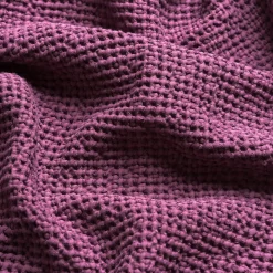 Blankets & Throws|Blankets & Throws>Piglet in Bed Waffle Cotton Throw Berry
