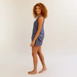 Linen Pajamas>Piglet in Bed Cami Pajama Set Blueberry