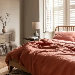 Linen Bedding|Pillowcases>Piglet in Bed Linen Blend Pillowcase (Pair) Burnt Orange