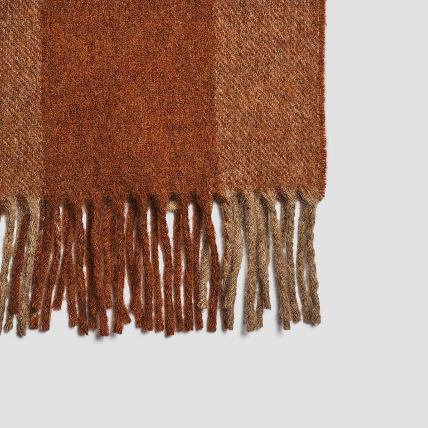 Blankets & Throws|Blankets & Throws>Piglet in Bed Plaid Cabin Wool Blanket Burnt Orange