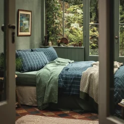 Duvet Covers>Piglet in Bed Flannel Cotton Duvet Cover Canopy Heathcliff Plaid