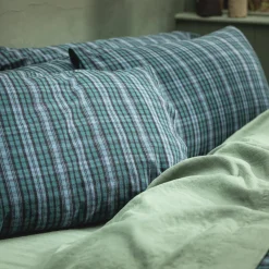 Pillowcases>Piglet in Bed Flannel Cotton Pillowcase (Pair) Canopy Heathcliff Plaid