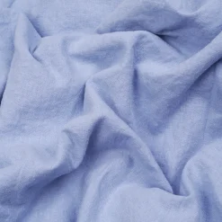 Linen Bedding|Flat Sheets>Piglet in Bed Linen Blend Flat Sheet Celeste Blue