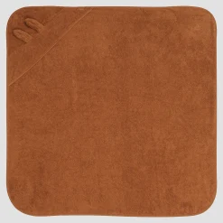 Toys|Kids Bathroom>Piglet in Bed Cotton Woodland Animal Hooded Towel Chestnut