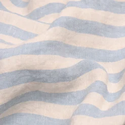 Striped Bedding|Fitted Sheets>Piglet in Bed 100% Linen Fitted Sheet Coastal Blue Pembroke Stripe