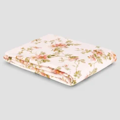 Linen Bedding|Flat Sheets>Piglet in Bed Linen Blend Flat Sheet Cream Pastel Field Rose