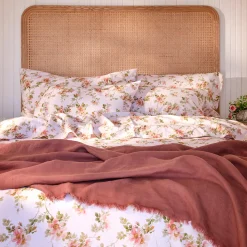 Linen Bedding|Pillowcases>Piglet in Bed Linen Blend Pillowcases Cream Pastel Field Rose