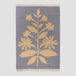 Blankets & Throws|Blankets & Throws>Piglet in Bed Botanical Wool Blanket Dusk Blue