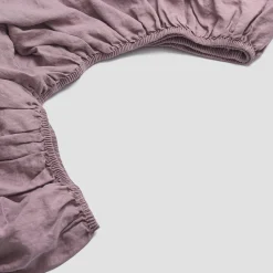 Linen Bedding|Fitted Sheets>Piglet in Bed 100% Linen Fitted Sheet Elderberry