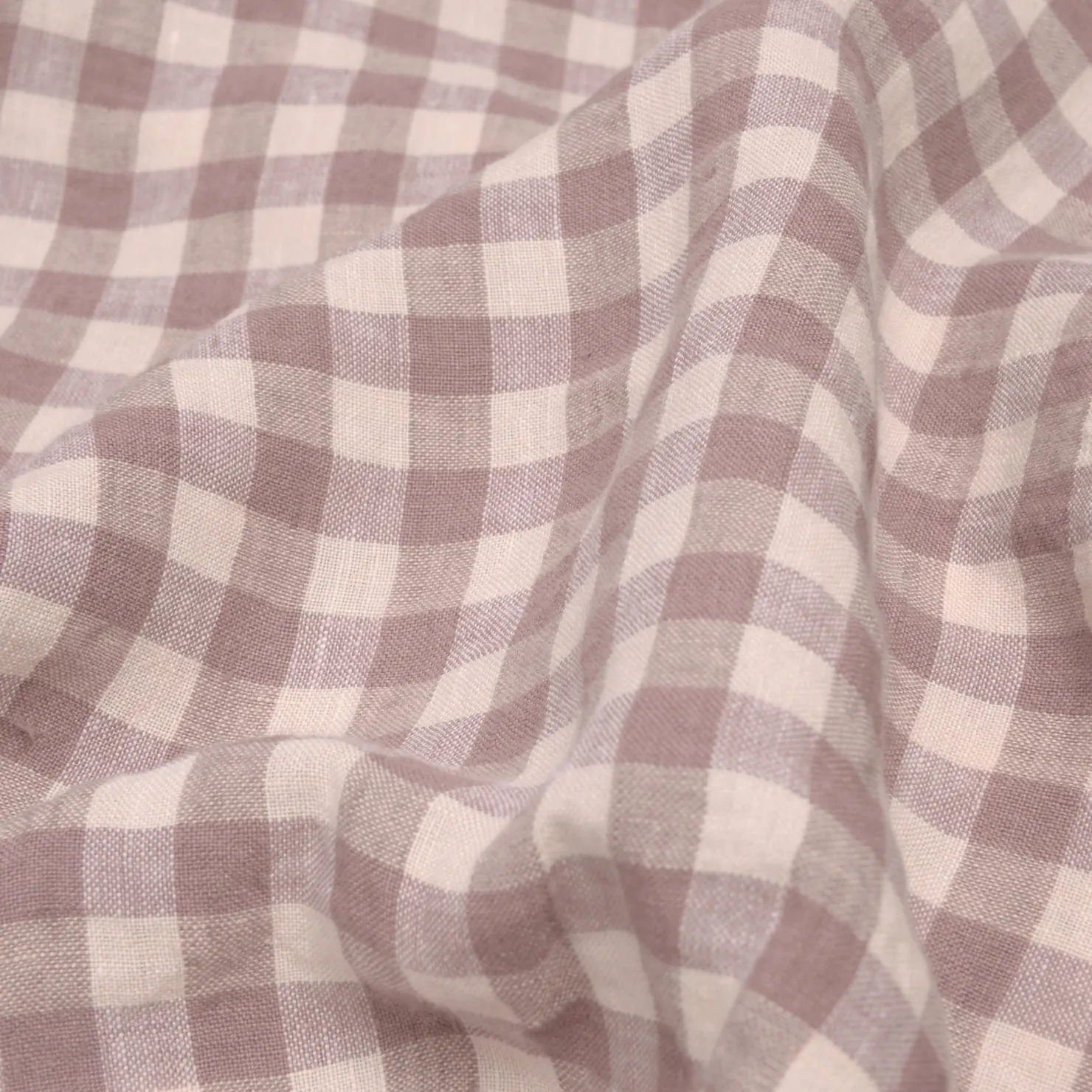 Gingham Bedding|Fitted Sheets>Piglet in Bed 100% Linen Fitted Sheet Elderberry Gingham