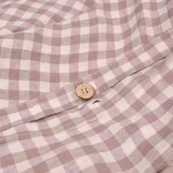 Gingham Bedding|Duvet Covers>Piglet in Bed 100% Linen Duvet Cover Elderberry Gingham