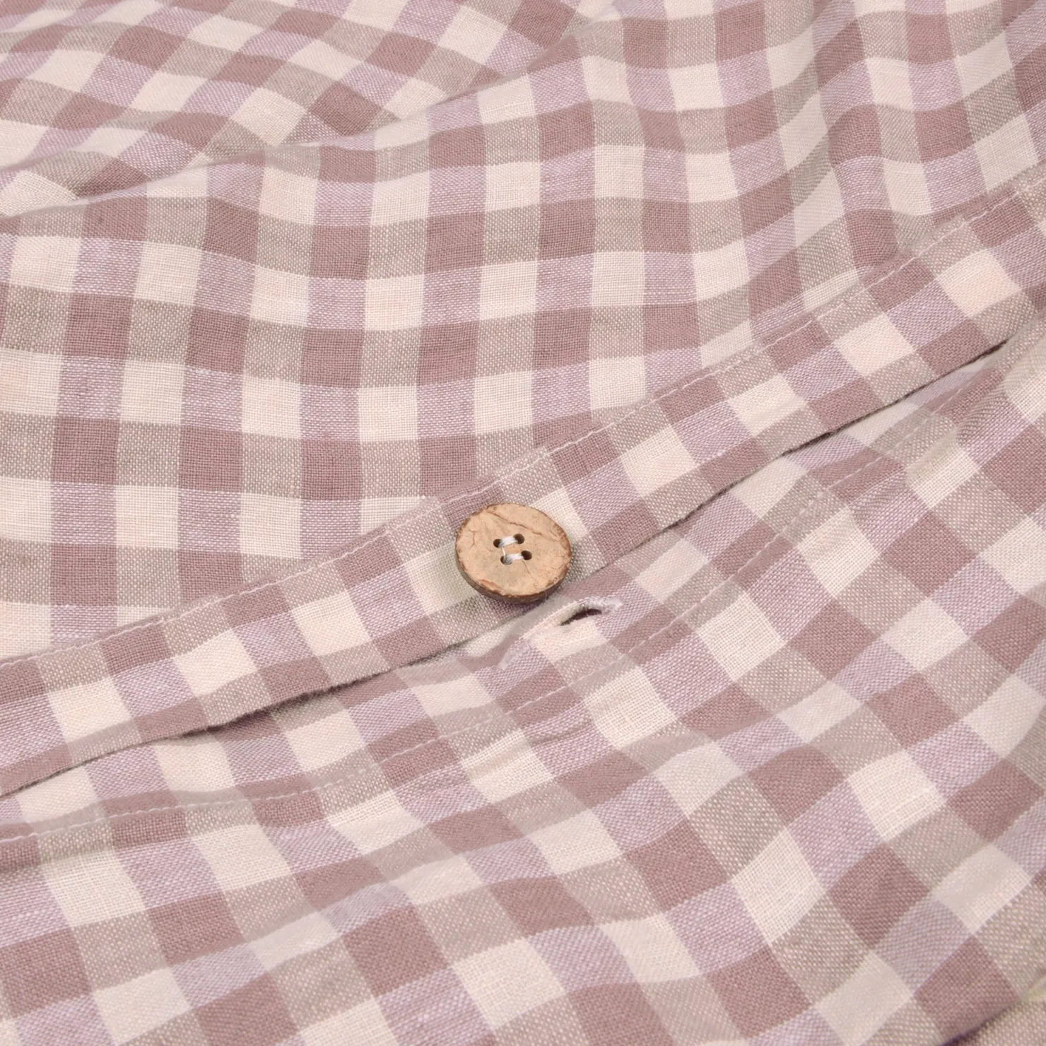 Gingham Bedding|Linen Bedding>Piglet in Bed Linen Blend Duvet Cover Elderberry Gingham