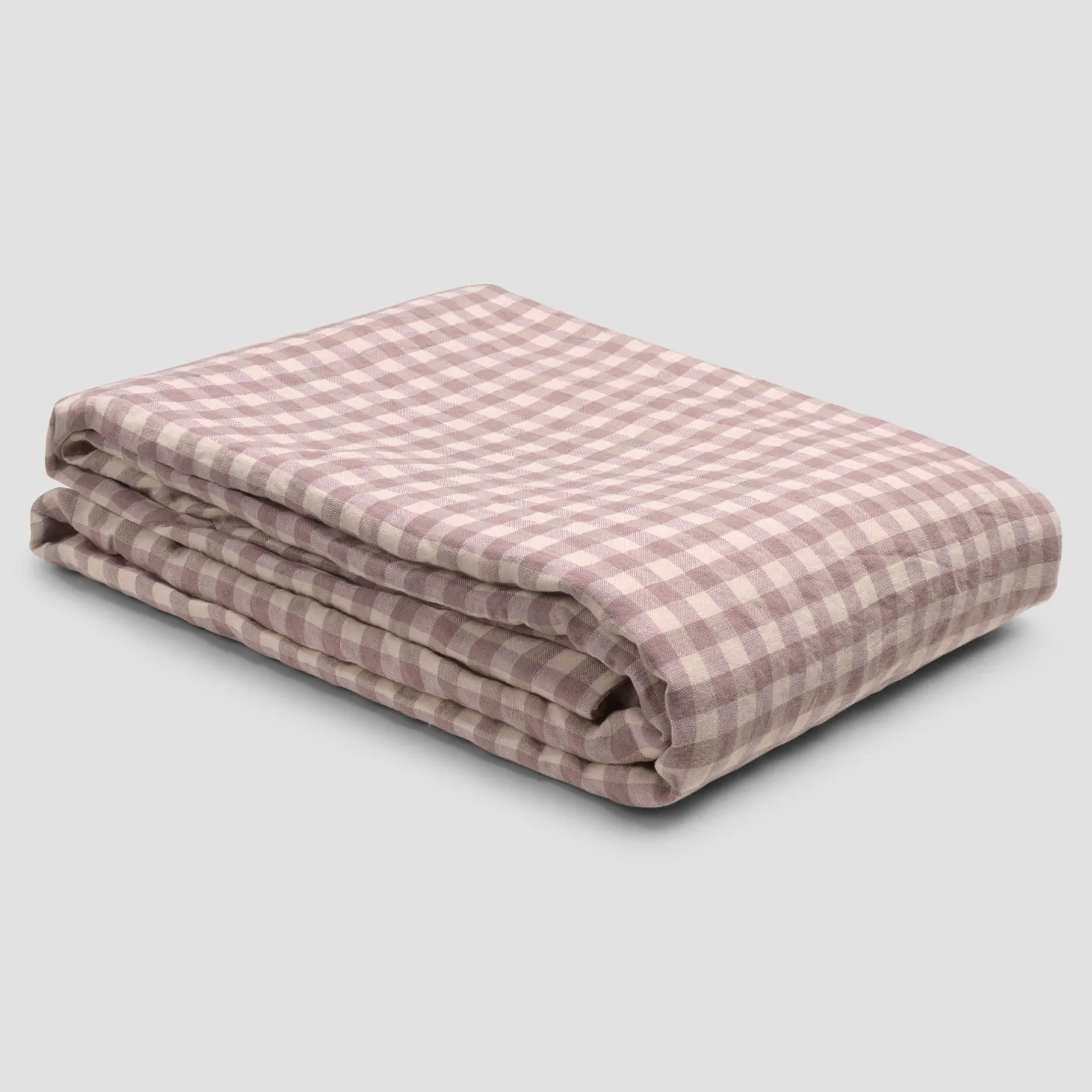 Gingham Bedding|Linen Bedding>Piglet in Bed Linen Blend Duvet Cover Elderberry Gingham