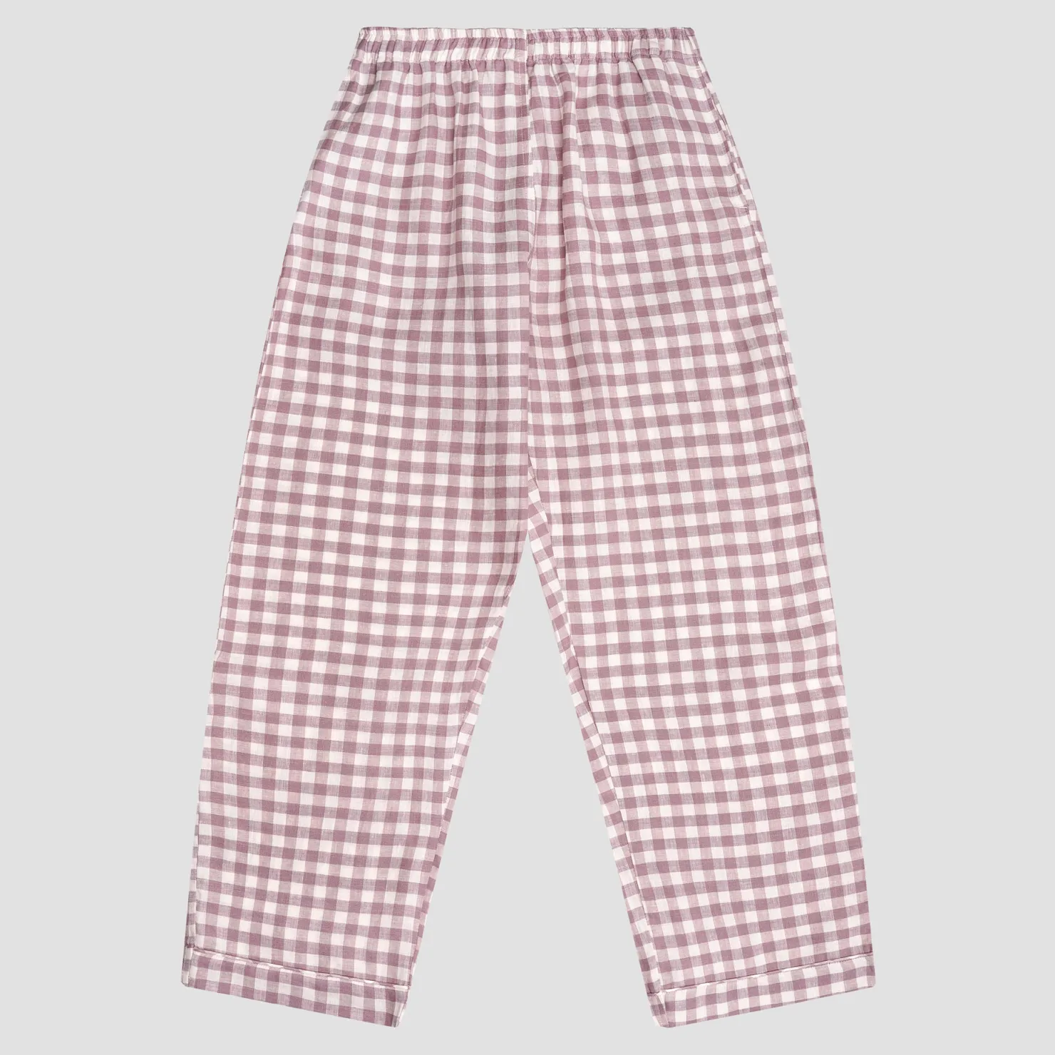 Linen Pajamas>Piglet in Bed Linen Women's Pajama pants Elderberry Gingham