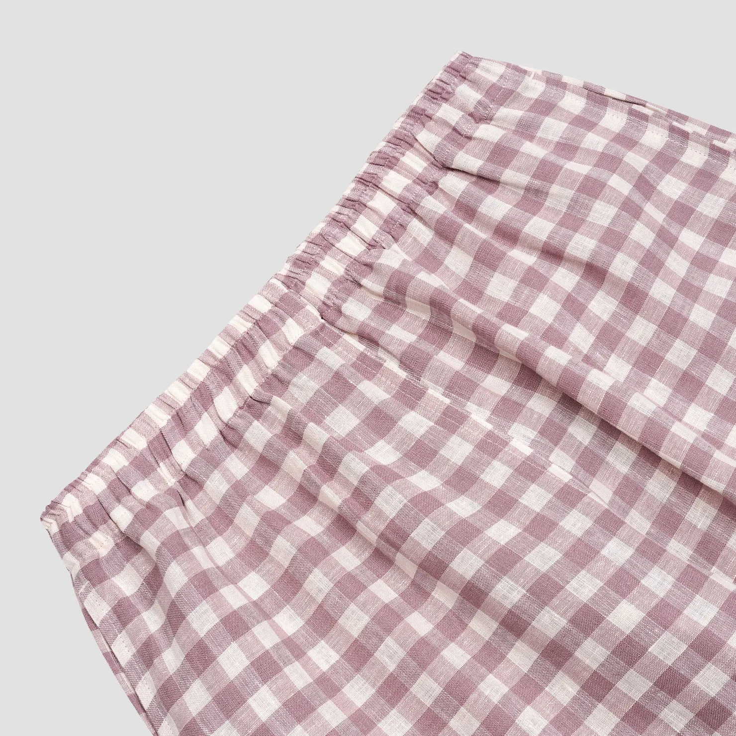 Linen Pajamas>Piglet in Bed Linen Women's Pajama pants Elderberry Gingham