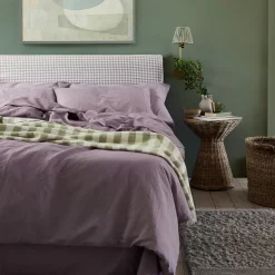 Linen Bedding|Duvet Covers>Piglet in Bed Linen Blend Duvet Cover Elderberry