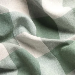 Linen Bedding|Pillowcases>Piglet in Bed Linen Blend Pillowcase (Pair) Elm Green Emsworth Plaid