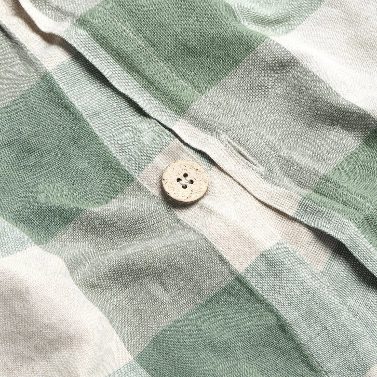 Linen Bedding|Duvet Covers>Piglet in Bed Linen Blend Duvet Cover Elm Green Emsworth Plaid