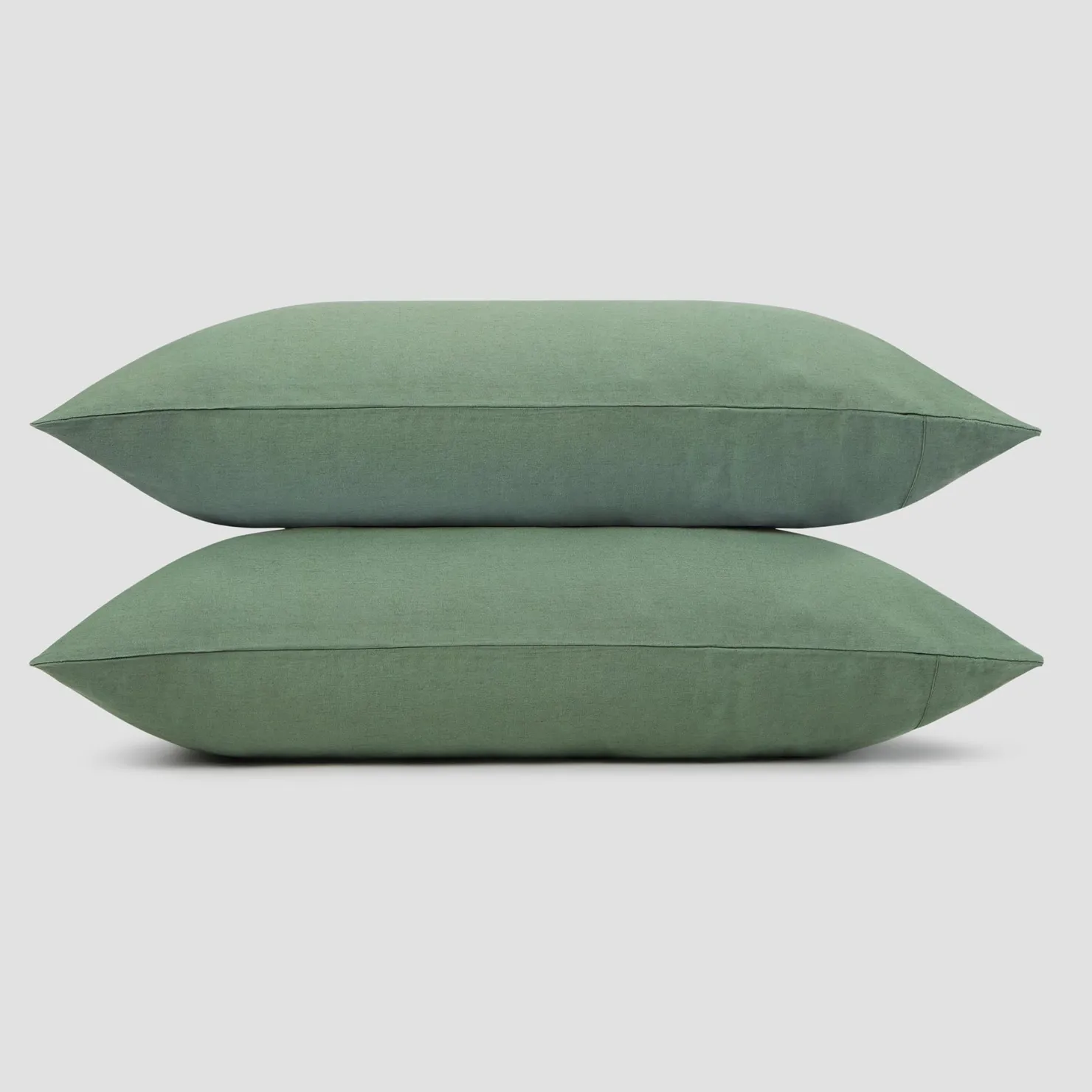 Linen Bedding|Pillowcases>Piglet in Bed Linen Blend Pillowcase (Pair) Elm Green