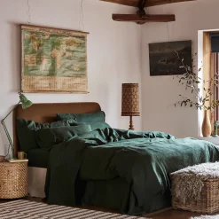 Linen Bedding|Duvet Covers>Piglet in Bed 100% Linen Duvet Cover Fern Green