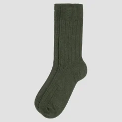 Linen Pajamas>Piglet in Bed Fern Green Alpaca Socks