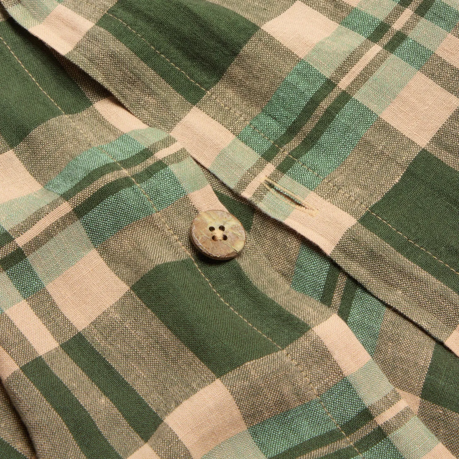 Linen Bedding|Duvet Covers>Piglet in Bed Fern Green Dallington Plaid Linen Blend Duvet Cover Fern Green Dallington Check