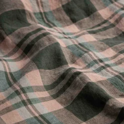 Pillowcases>Piglet in Bed Fern Green Plaid 100% Linen Pillowcases (Pair) Fern Green Dallington Check