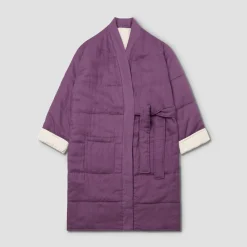 Linen Pajamas|Linen Pajamas>Piglet in Bed Linen Housecoat Fig