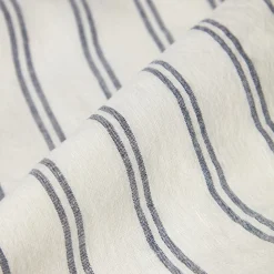 Striped Bedding|Linen Bedding>Piglet in Bed Linen Blend Fitted Sheet Ivory Kemptown Stripe