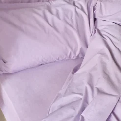 Fitted Sheets>Piglet in Bed Washed Cotton Percale Fitted Sheet Lavender