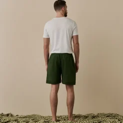 Linen Pajamas>Piglet in Bed Men's Linen Pajama Shorts Fern Green