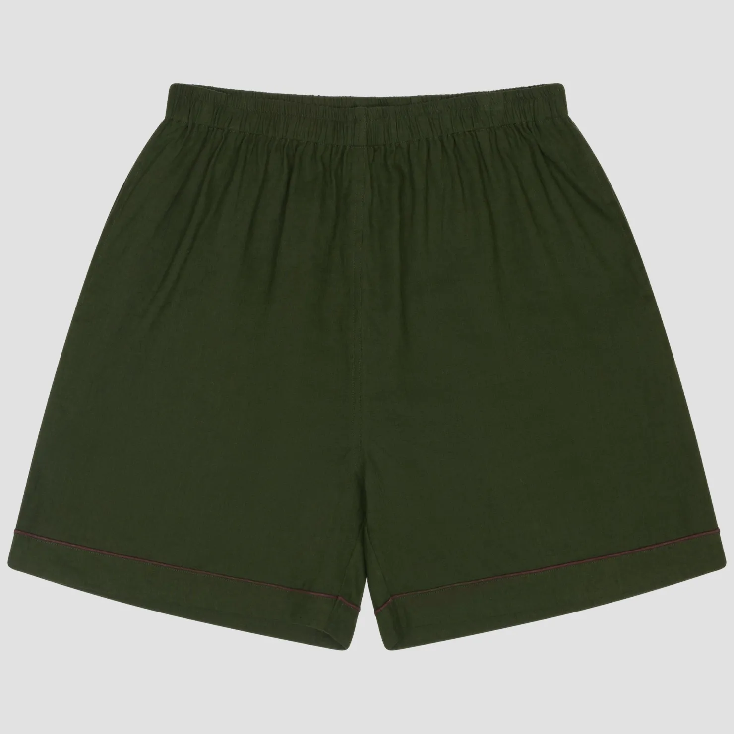 Linen Pajamas>Piglet in Bed Men's Linen Pajama Shorts Fern Green