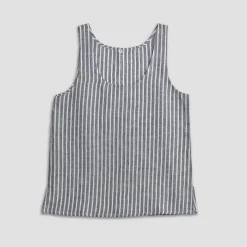 Linen Pajamas>Piglet in Bed Linen Cami Top Midnight Stripe