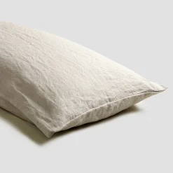 Linen Bedding|Pillowcases>Piglet in Bed Linen Blend Pillowcase (Pair) Oatmeal