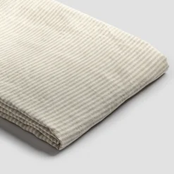 Striped Bedding|Linen Bedding>Piglet in Bed Linen Blend Duvet Cover Oatmeal Stripe