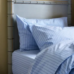 Pillowcases|Striped Bedding>Piglet in Bed Pale Blue Favorite Shirt Stripe Cotton Pillowcases (Pair) Pale Blue Stripe