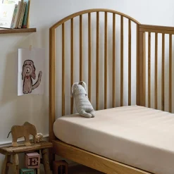 Kids Bedding|Bedding>Piglet in Bed Kids Cotton Fitted Sheet Parchment