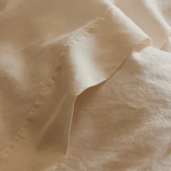Linen Bedding|Flat Sheets>Piglet in Bed Linen Blend Flat Sheet Pearl