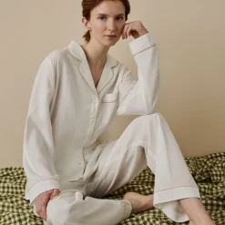 Pajama Sets|Linen Pajamas>Piglet in Bed Linen Pajama Set Pearl