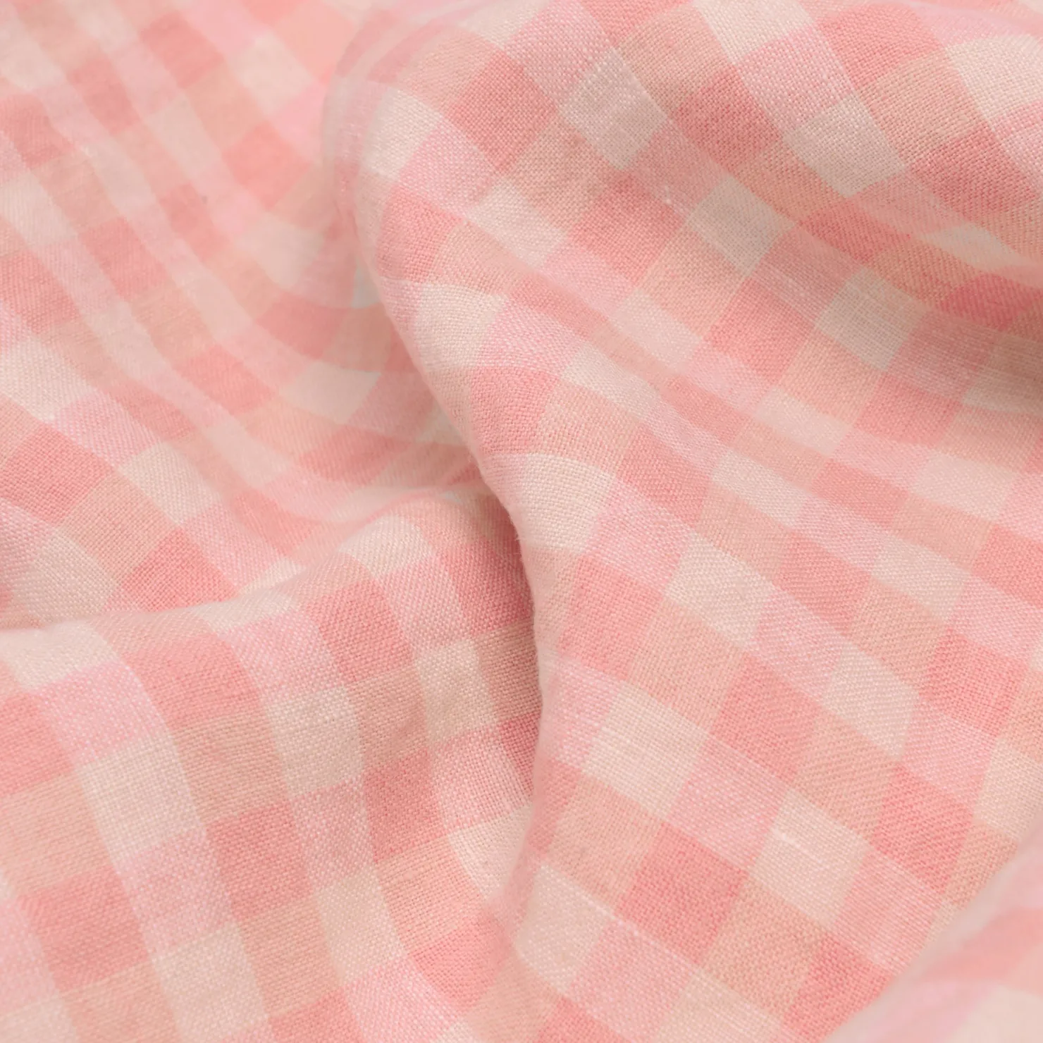 Gingham Bedding|Pillowcases>Piglet in Bed 100% Linen Pillowcases (Pair) Pink Bloom Gingham