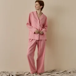 Pajama Sets|Linen Pajamas>Piglet in Bed Linen Pajama Set Pink Bloom