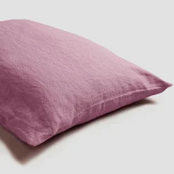 Linen Bedding|Pillowcases>Piglet in Bed Linen Blend Pillowcase (Pair) Raspberry