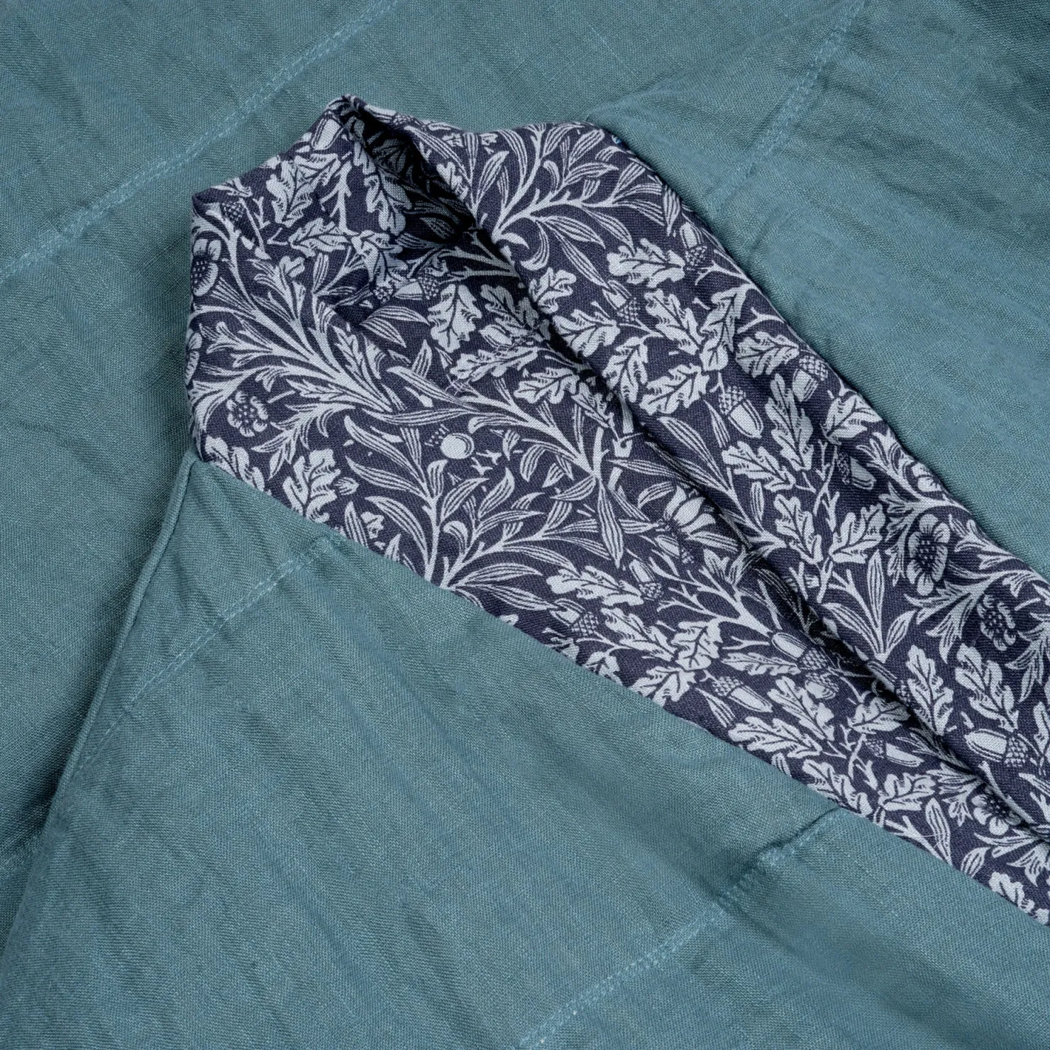 Linen Pajamas|Robes>Piglet in Bed River Wandle Pure Acorn Linen Housecoat Pure Acorn River Wandle