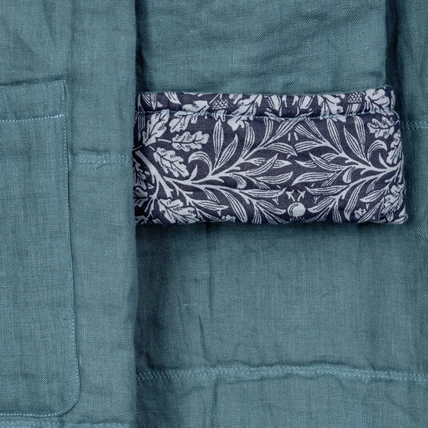 Linen Pajamas|Robes>Piglet in Bed River Wandle Pure Acorn Linen Housecoat Pure Acorn River Wandle