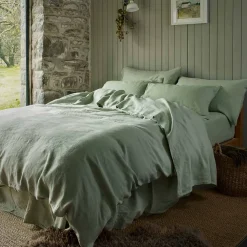 Linen Bedding|Duvet Covers>Piglet in Bed 100% Linen Duvet Cover Sage Green