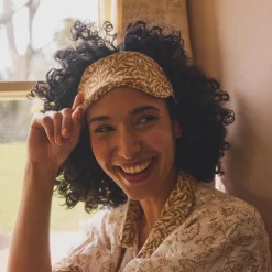 Linen Pajamas>Piglet in Bed Sussex Rush Willow Boughs Linen Sleep Mask Willow Boughs Sussex Rush